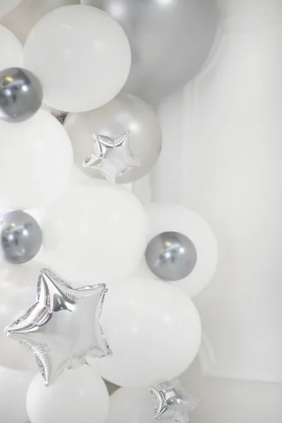 Mini balónky lesklé tmavě stříbrné